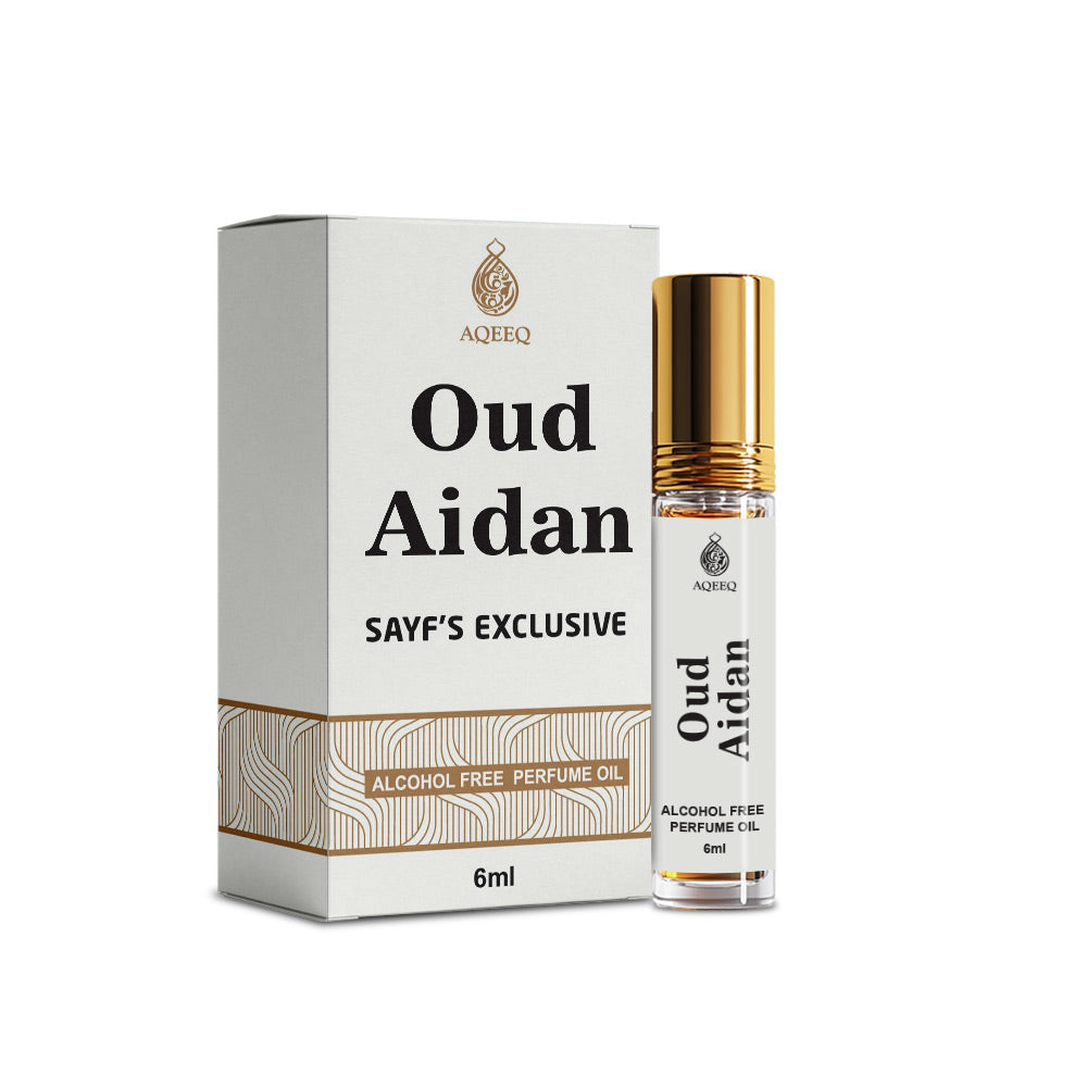 Aqeeq Oud Aidan Premium Oud Attar For Men | Long Lasting Strong Sweet Oud Attar | 6ml