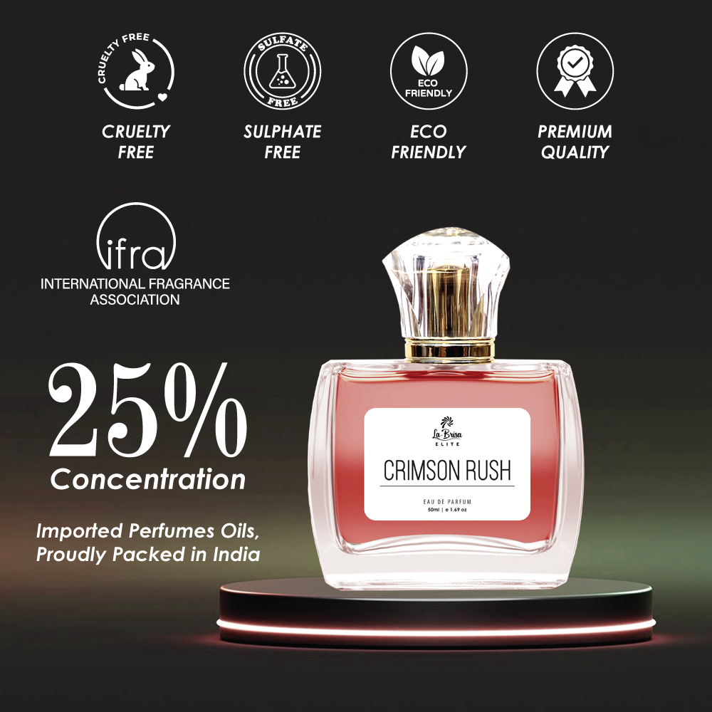 La Brisa (Elite) Crimson Rush | Long Lasting Perfume For Women | Peach, Freesia, Jasmine, Vanilla & Patchouli | Premium Option For Gifting Her | Eau De Parfum - 50ml |