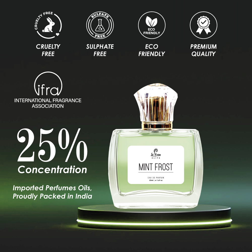 La Brisa (Elite) Mint Frost | Long Lasting Unisex Perfume | Mint, Green Herbs & Menthol |Aroma of Cool Minty Herbs | Perfect Idea For Spreading Freshness | Eau De Parfum - 50ml |