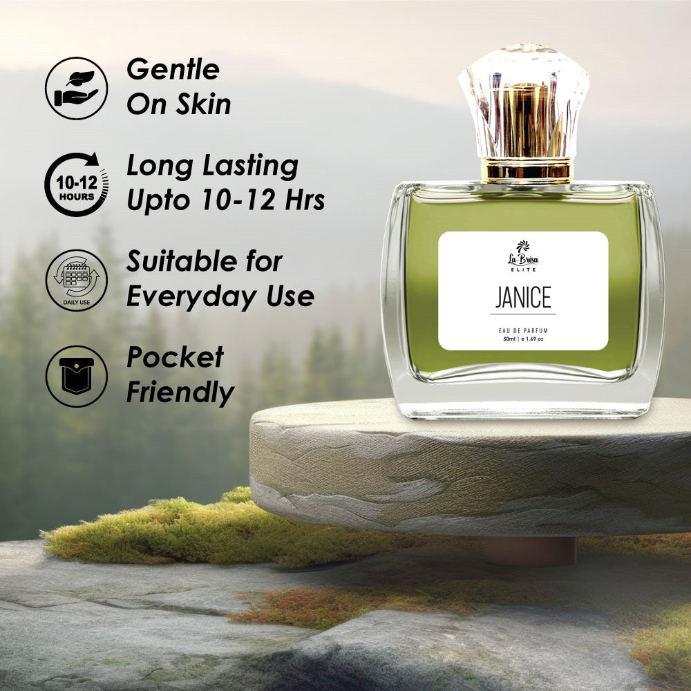 La Brisa (Elite) Janice | Long Lasting Unisex Perfume | Fruity, Floral, Woody & Musky Notes | Freshness Together In One Stunning Scent | Ideal For Every Special Occasion | Eau De Parfum – 50ml
