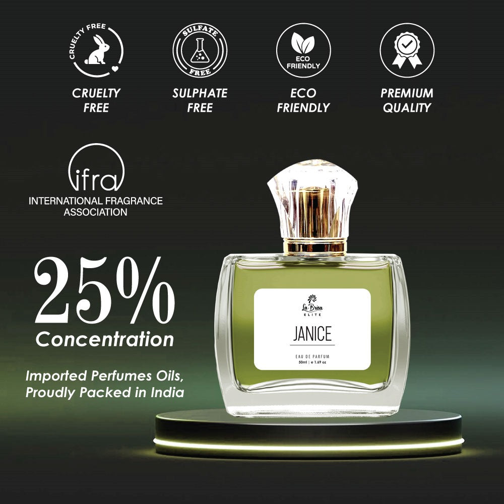 La Brisa (Elite) Janice | Long Lasting Unisex Perfume | Fruity, Floral, Woody & Musky Notes | Freshness Together In One Stunning Scent | Ideal For Every Special Occasion | Eau De Parfum – 50ml