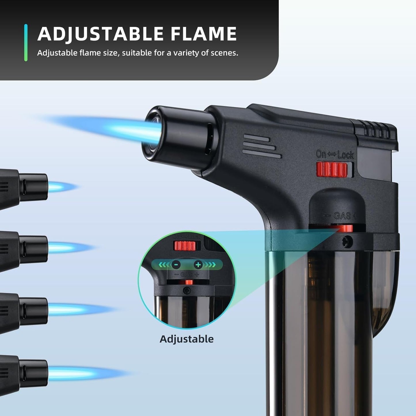 Windproof Jet Flame Gas Lighter – Refillable 100ml Blow Torch (Multicolor)