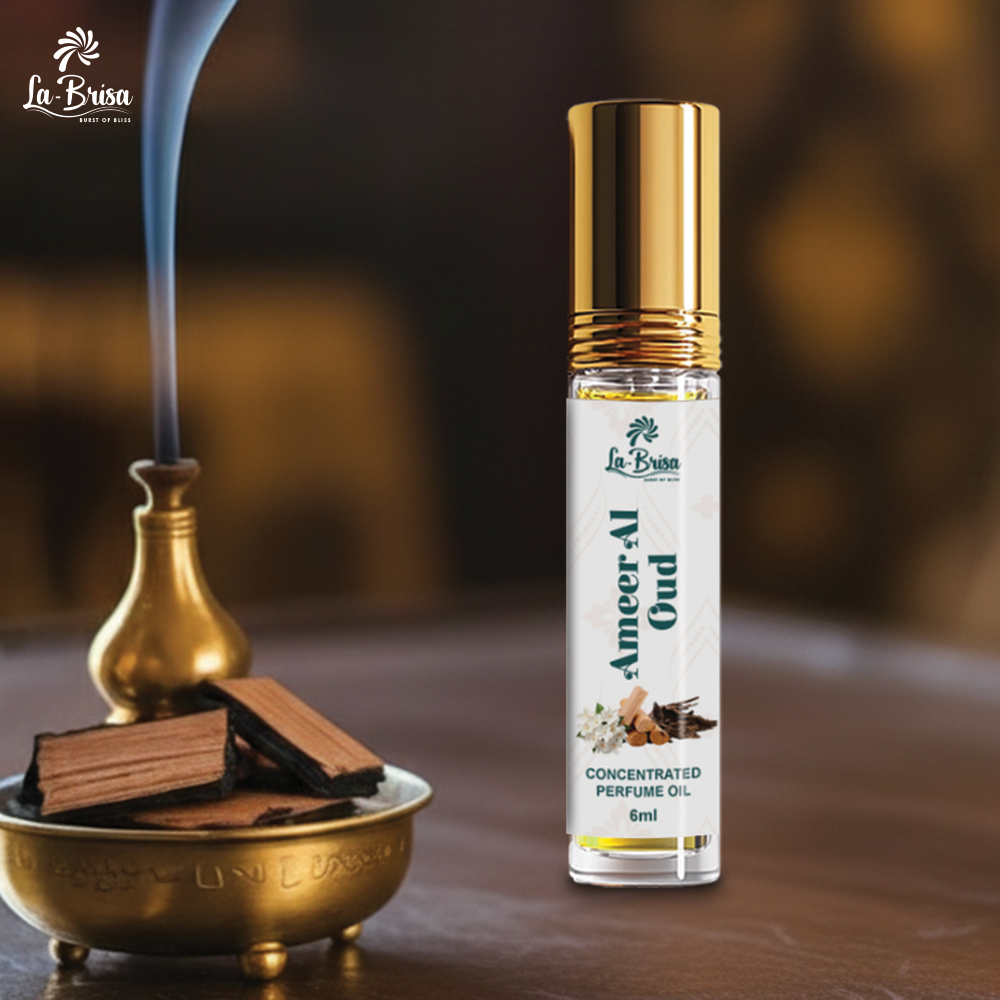 La Brisa Ameer Al Oud Attar For Men & Women | Oriental Unisex Attar Roll On | Oud Jasmine Musk Sandalwood Notes | 6ml