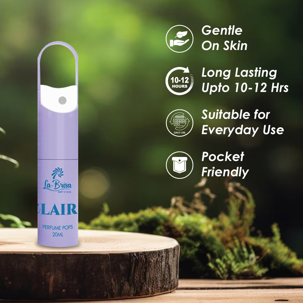 La-Brisa Claire Alcohol Free Perfume Pops, 20ml | Long Lasting Unisex Perfume | Eau De Parfum |