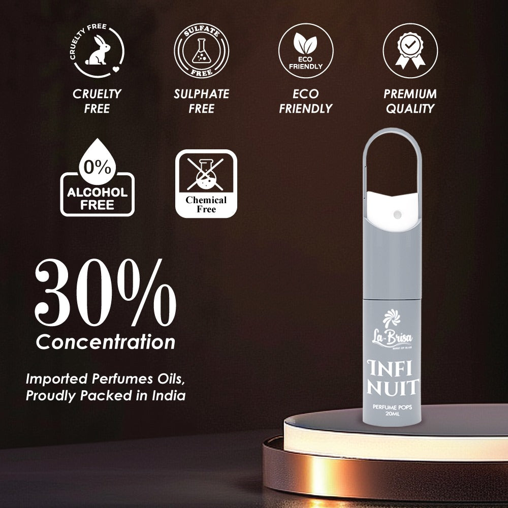 La-Brisa Infi Nuit Alcohol Free Perfume Pops, 20ml | Long Lasting men Perfume | Eau De Parfum |