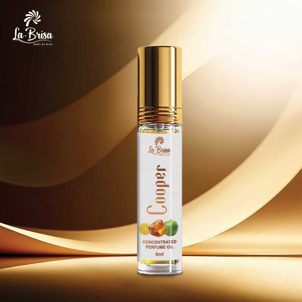La Brisa Copper Attar For Men | Long Lasting Strong Bold Attar Perfume Roll On | Lemon Apple Amber Notes | 6ml