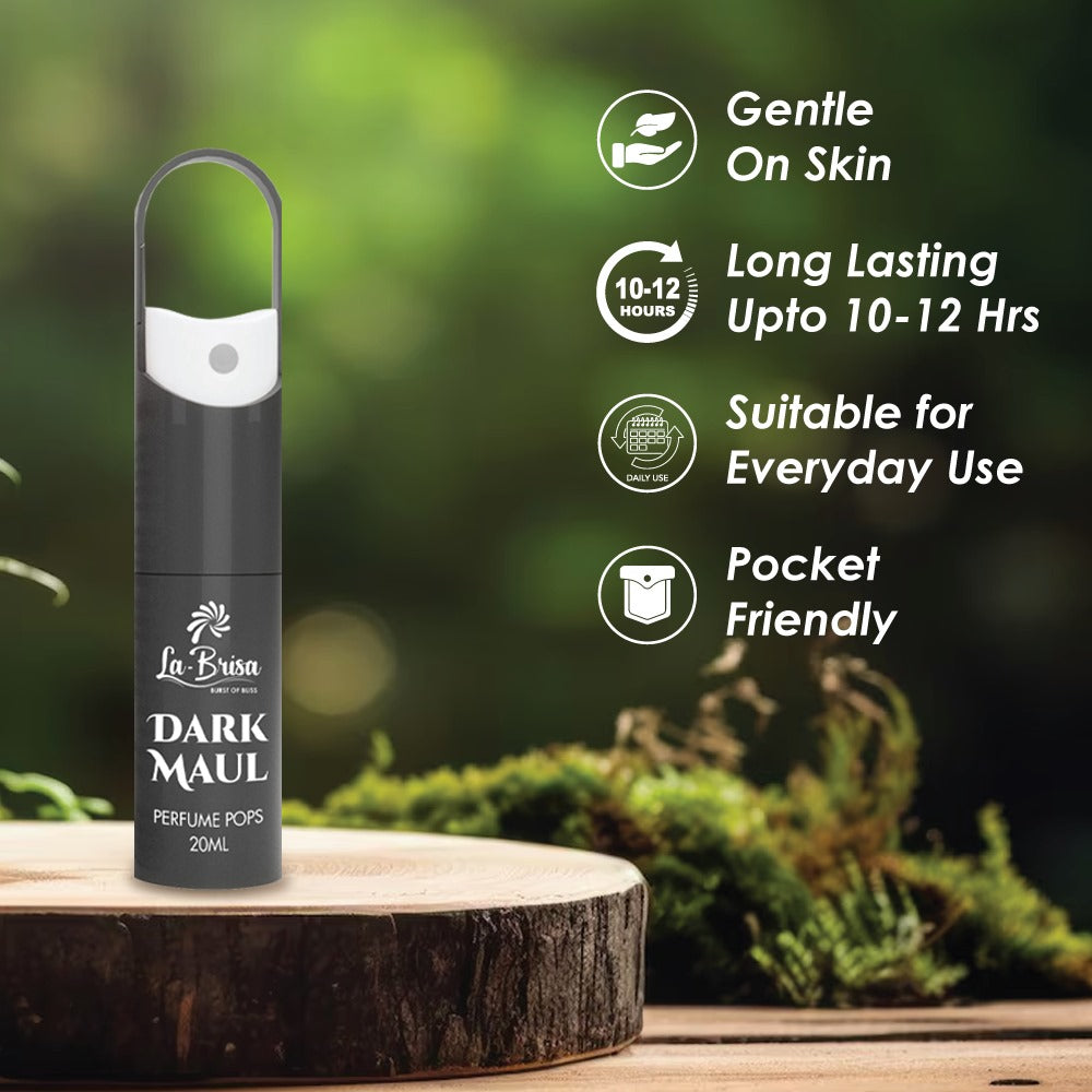 La-Brisa Dark Maul Alcohol Free Perfume Pops, 20ml | Long Lasting Men Perfume | Eau De Parfum |