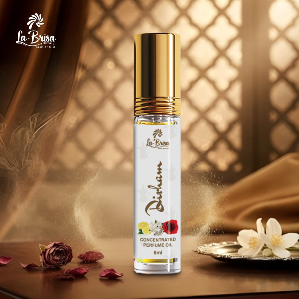 La Brisa Dirham Arabian Attar Roll On For Men & Women | Fresh Spicy Woody Oriental Unisex Attar | 6ml