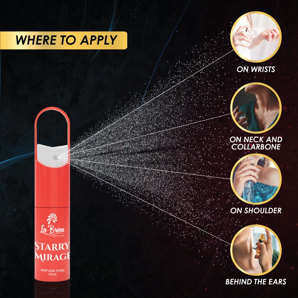 La-Brisa Starry Mirrage Alcohol Free Perfume Pops, 20ml | Long Lasting Women Perfume | Eau De Parfum |