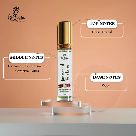La Brisa Jannat ul Firdaus Unisex Attar Roll On | Long Lasting Premium Quality Arabian Attar For Men & Women | 6ml