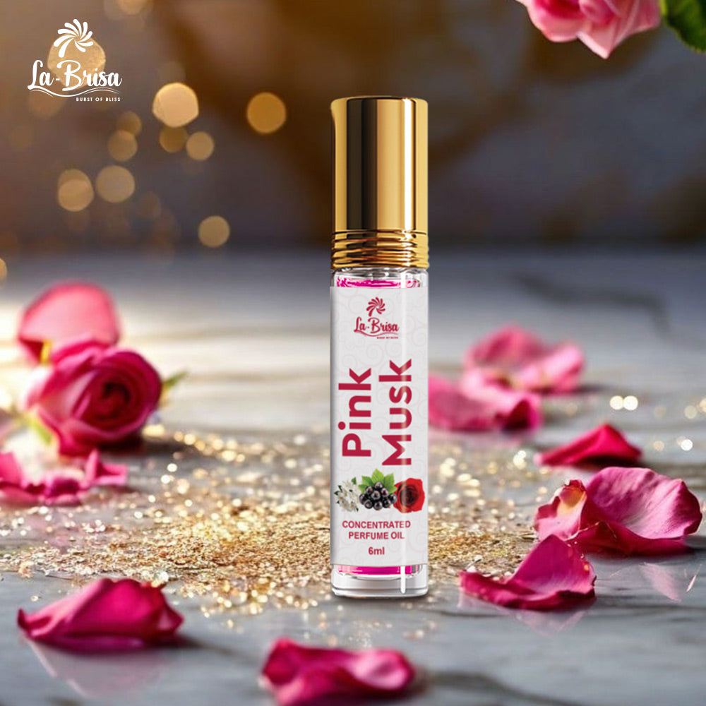 La Brisa Pink Musk Unisex Attar Roll On | Long Lasting Fresh Strong Musk Attar Perfume For Men & Women | 6ml
