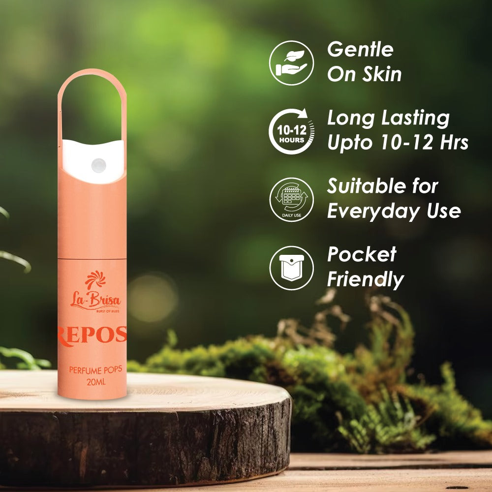 La-Brisa Repose Alcohol Free Perfume Pops, 20ml | Long Lasting Women Perfume | Eau De Parfum |