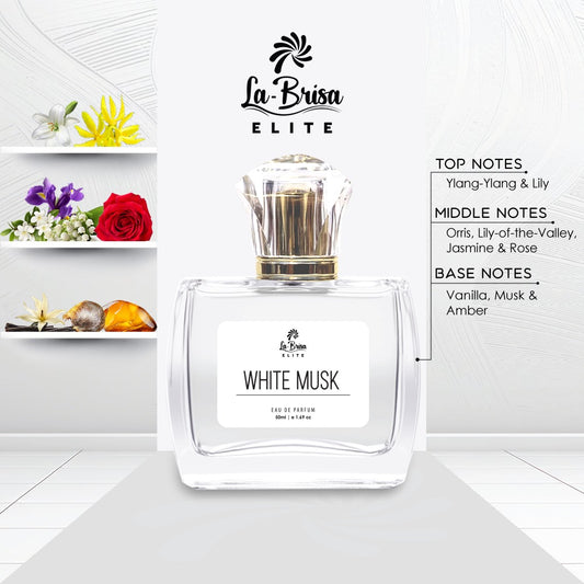 La Brisa (Elite) - White Musk | Long Lasting Unisex Perfume | Lily, Jasmine, Rose, Amber, Vanilla & Musky Notes | Our Best Seller Perfume | Most Luxurious Scent Ever | Eau De Parfum - 50ml |