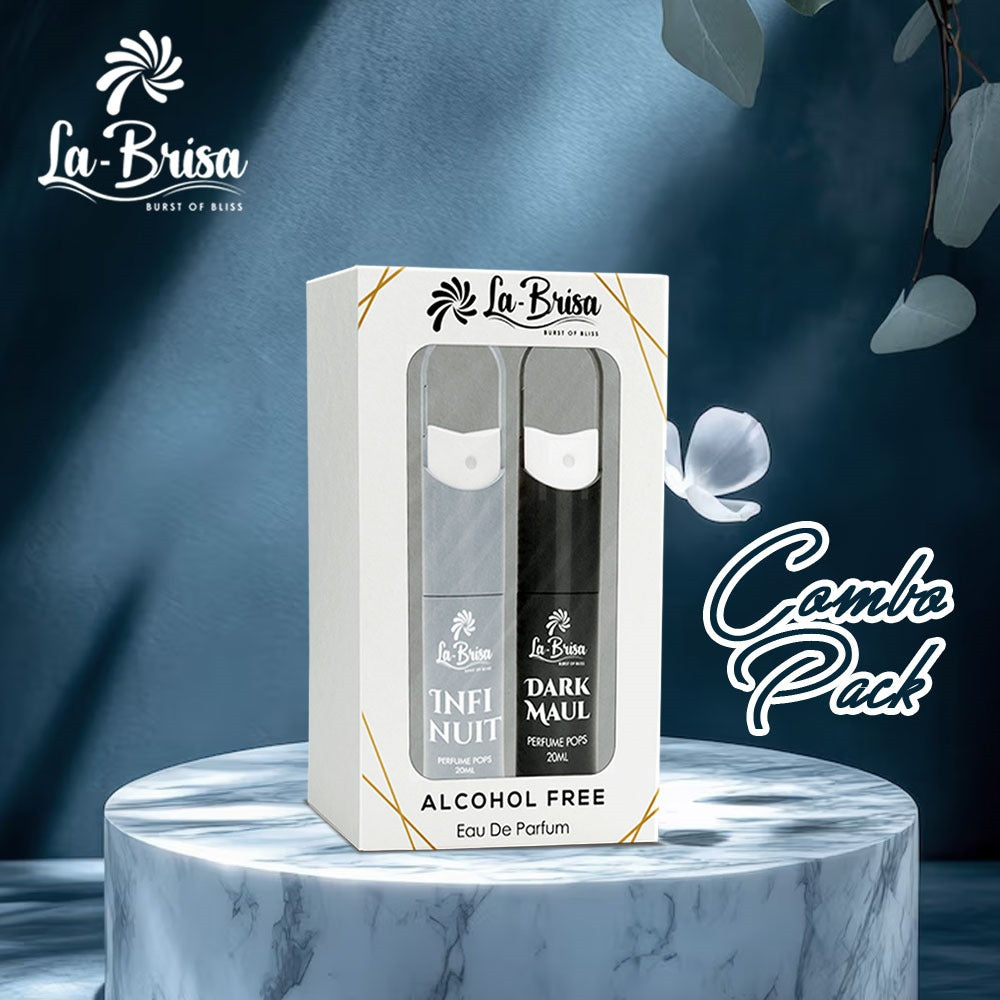 LA BRISA - Infi Nuit & Dark Maul Alcohol Free Perfume Pops | Combo Pack | Long Lasting Water Perfume For Men | Eau De Parfum, 20ml x 2pcs |