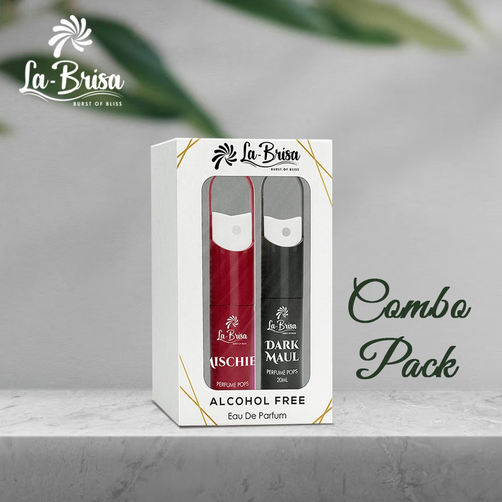 LA BRISA - Mischief & Dark Maul Alcohol Free Perfume Pops | Combo Pack | Water Perfume For Men | Eau De Parfum, 20ml X 2pcs |