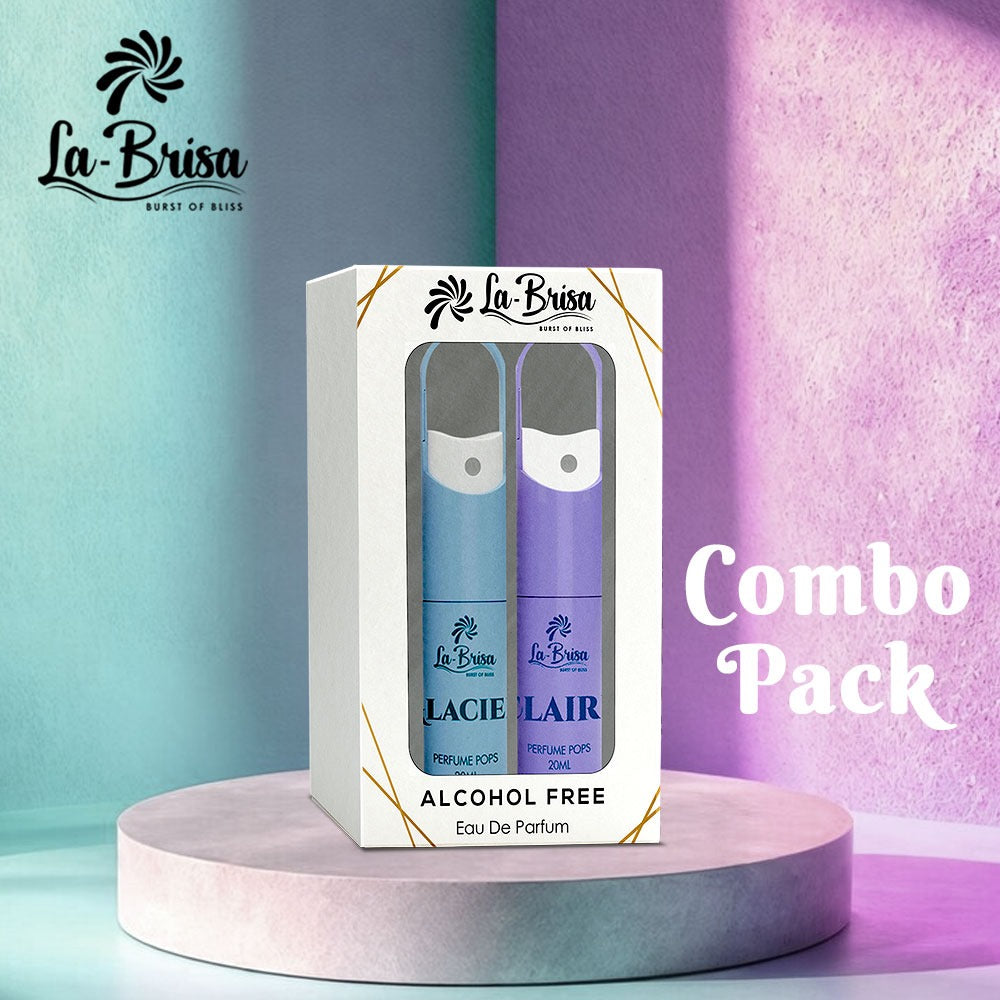 LA BRISA - Glacier & Claire Alcohol Free Pefume Pops | Combo Pack | Long Lasting Unisex Water Perfume | Eau De Parfum, 20x2 ml |