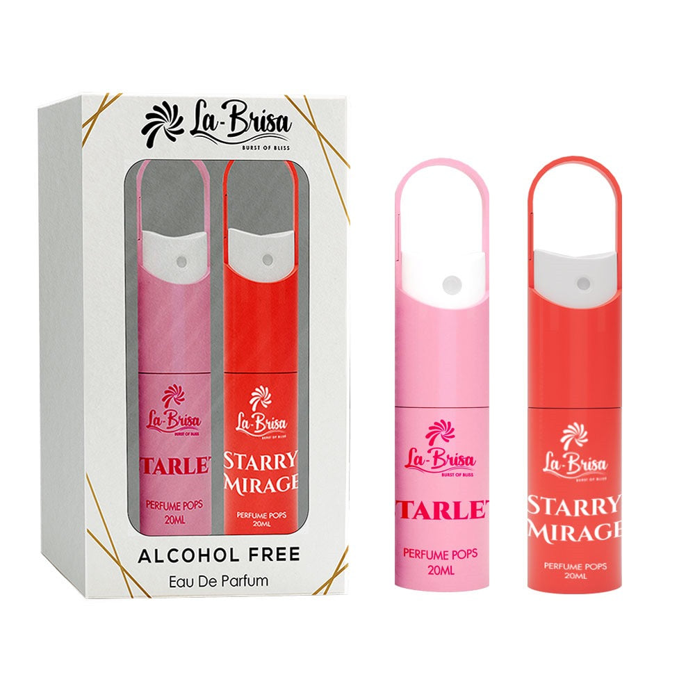 LA BRISA - Starlet & Starry Mirage Alcohol Free Perfume Pops | Combo Pack | Long Lasting Perfume For Women | Elegant Gift Box For Her | Eau De Parfum, 20ml x 2pcs |