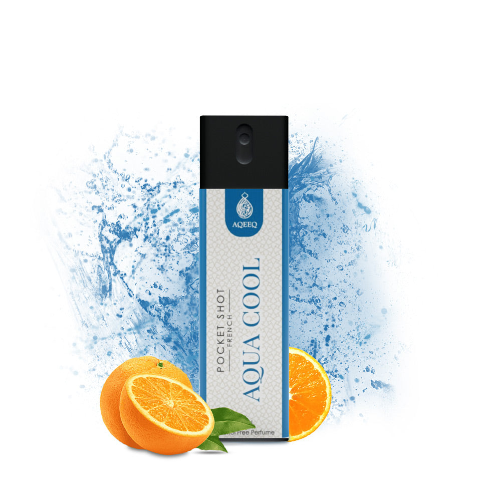 Aqeeq Aqua Cool Pocket Shot, 15ml | Premium Long Lasting Unisex Alcohol Free Perfume | Fresh, Fancy & Citrus Notes | Eau De Parfum |
