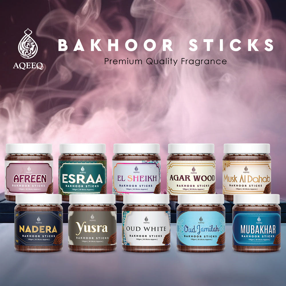 Aqeeq Afreen Premium Bakhoor Sticks | Fresh, Rose, Jasmine, Sandalwood Notes | Modern Arabian Aroma | Charcoal & Bamboo Free | Ideal For Daily Use | 100gms / 30 sticks Approx. Stick Size - 8mm x 75mm |