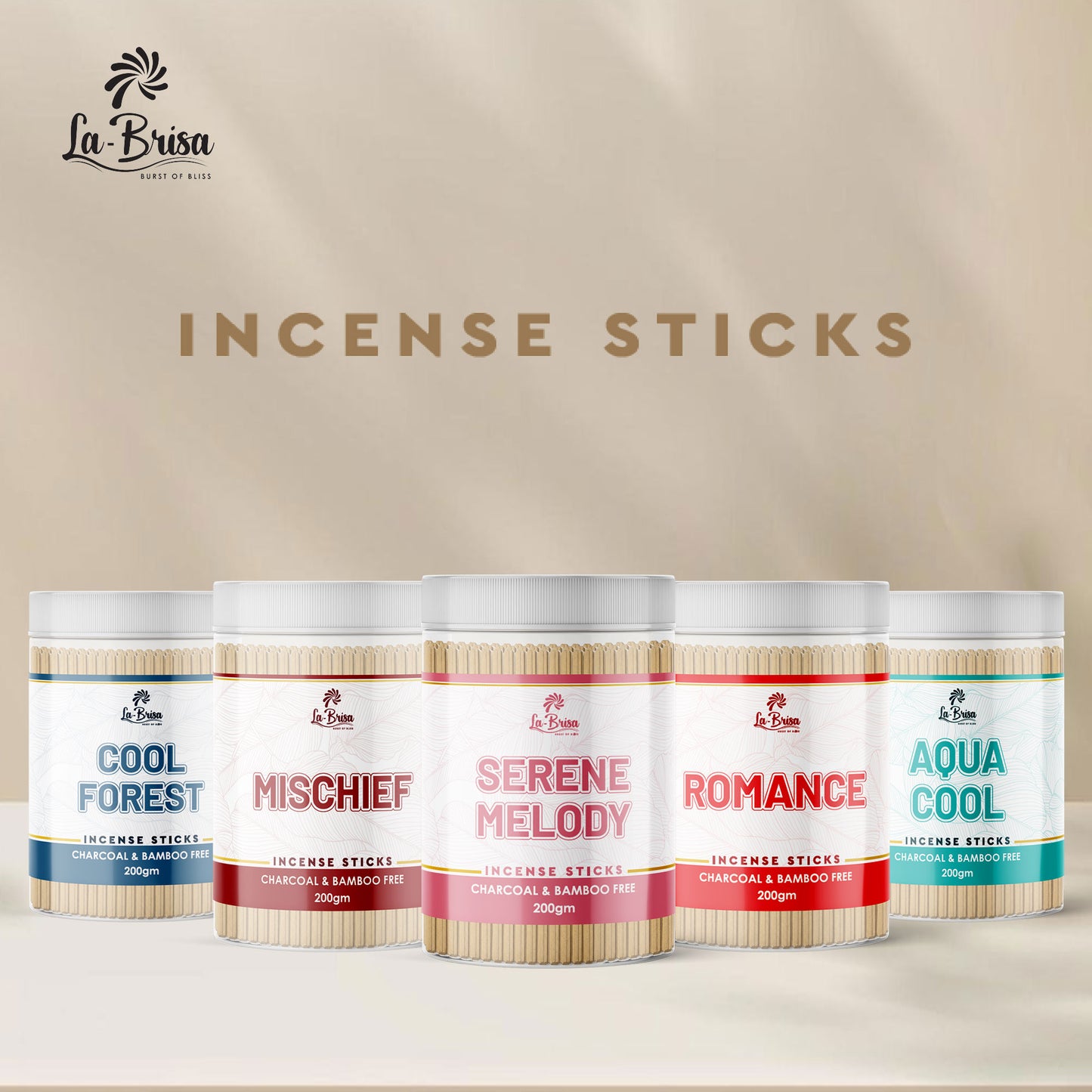La Brisa Aqua Cool Premium Dhoop Incense Sticks | Cool Citrus Fresh Fragrance | Charcoal & Bamboo Free | 200gms