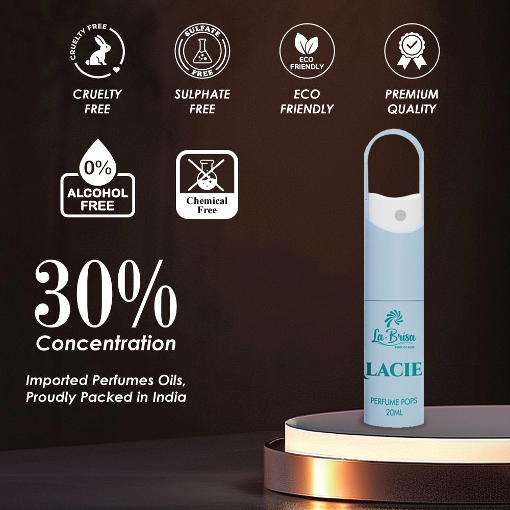 La-Brisa Glacier Alcohol Free Perfume Pops, 20ml | Long Lasting Unisex Perfume | Eau De Parfum |