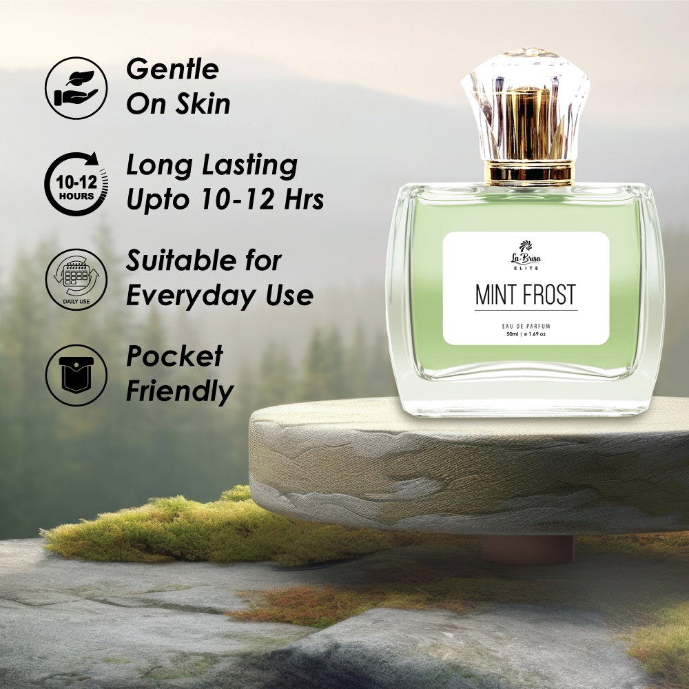 La Brisa (Elite) Mint Frost | Long Lasting Unisex Perfume | Mint, Green Herbs & Menthol |Aroma of Cool Minty Herbs | Perfect Idea For Spreading Freshness | Eau De Parfum - 50ml |