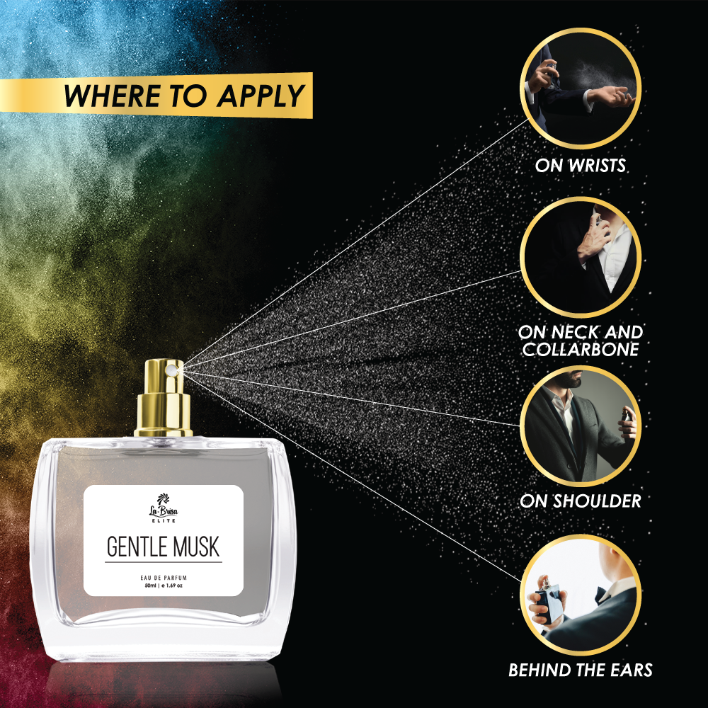 La-Brisa (Elite) Gentle Musk | Long Lasting Unisex Perfume | Bergamot, Lemon, Neroli, Leather, Musk & Woody Notes | Cool & Fresh Musky Scent | Ideal For Everyday Use | Eau De Parfum - 50ml |