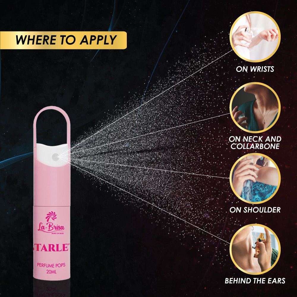 La-Brisa Starlet Alcohol Free Perfume Pops, 20ml | Long Lasting Women Perfume | Eau De Parfum |
