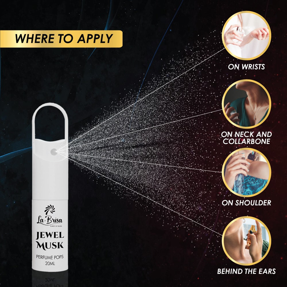 La-Brisa Jewel Musk Alcohol Free Perfume Pops, 20ml | Long Lasting Unisex Perfume | Eau De Parfum |