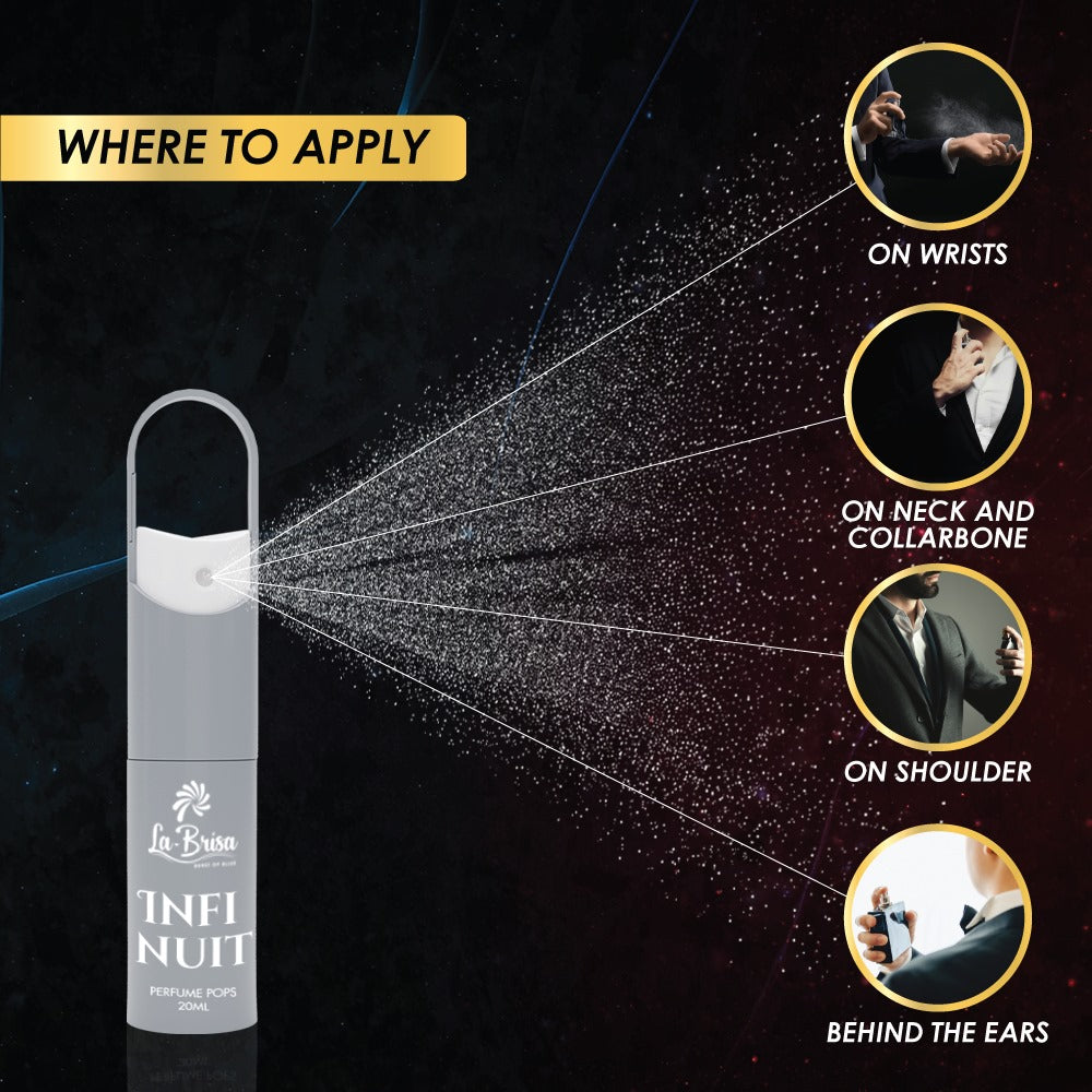 La-Brisa Infi Nuit Alcohol Free Perfume Pops, 20ml | Long Lasting men Perfume | Eau De Parfum |