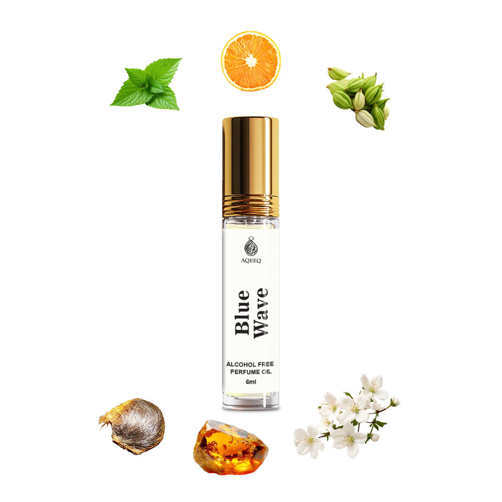Aqeeq Blue Wave Attar For Men & Women | Long Lasting Fresh Aqua Citrus Perfume Oil Roll On | 6ml