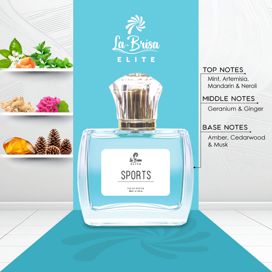 La Brisa (Elite) - Sports | Long-Lasting Perfume For Men | Mint, Mandarine, Geranium, Amber, Cedarwood & Musky Notes | Perfect Fragrance For Bold Up Your Confidence | Best Option For During Workouts, Jogging & Yoga | Eau De Parfum - 50ml |