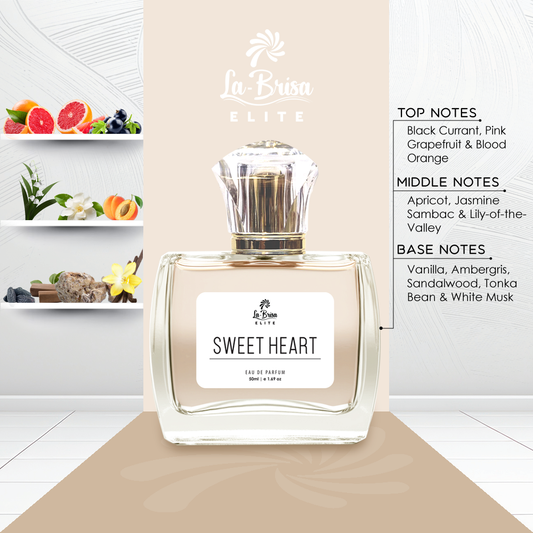 La Brisa (Elite) - Sweet Heart | Long Lasting Perfume For Women | Black Currant, Pink Grapefruit, Apricot, Vanilla, Ambergris & Musky Notes | Our Best Seller Perfume | Leave Your Mark Everywhere | Eau De Parfum - 50ml |