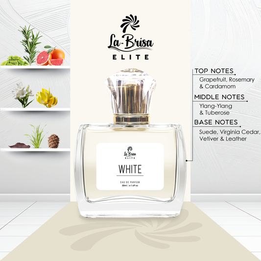 La Brisa (Elite) - White | Long Lasting Unisex Perfume | Grapefruit, Tuberose, Vetiver, Cedar & Leathery Notes | Signature Scent For Special Date Nights, Outings and Night Outs | Eau De Parfum - 50ml |