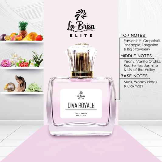 La Brisa (Elite) - Diva Royale | Long Lasting Perfume For Women | Grapefruit, Strawberry, Jasmine, Musky & Woody Notes | Softness & Elegancy of Magical Field | Perfect Surprising Gift For Her | Eau De Parfum - 50ml |