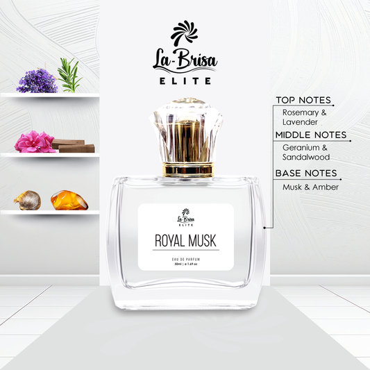 La-Brisa (Elite) Royal Musk | Long Lasting Unisex Perfume | Rosemary, Lavender, Sandalwood, Amber & Musky Notes | Premium Arabic Musk Fragrance | Ideal For Every Special Moments | Eau De Parfum - 50ml |