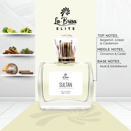La-Brisa (Elite) Sultan | Premium Unisex Arabian Perfume | Bergamot, Cinnamon, Musk, Sandalwood, Citrus & Woody Notes | Ideal For Every Special Moments | Eau De Parfum - 50ml |