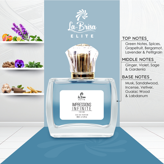 La Brisa (Elite) Impression Infinite - For Him | Long Lasting Perfume For Men | Spices, Grapefruit, Bergamot, Ginger, Musk & Sandalwood Notes | Iconic Fragrance For Bold Ones | Perfect Option For Date Nights | Eau De Parfum, 50ml |