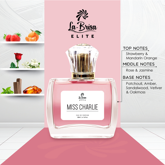 La Brisa (Elite) Miss Charlie | Long Lasting Perfume For Women | Strawberry, Mandarin Orange, Rose, Jasmine, Patchouli & Ambery Notes | Unique Fragrance For Women's | Ideal For Every Special Occasion | Eau De Parfum - 50ml |