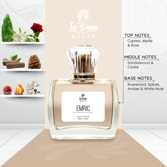 La Brisa (Elite) Emric | Long Lasting Perfume For Men | Cypress, Rose, Sandalwood, Amber & Spicy Notes | Iconic Fragrance For Alpha Male | Ideal For Everyday Use | Eau De Parfum - 50ml |