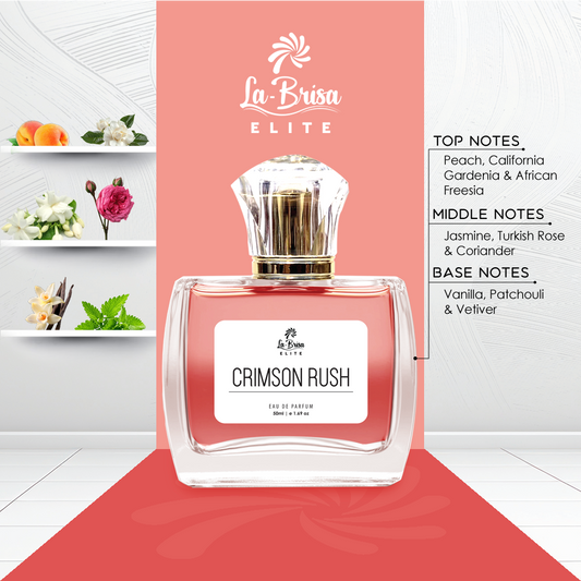 La Brisa (Elite) Crimson Rush | Long Lasting Perfume For Women | Peach, Freesia, Jasmine, Vanilla & Patchouli | Premium Option For Gifting Her | Eau De Parfum - 50ml |