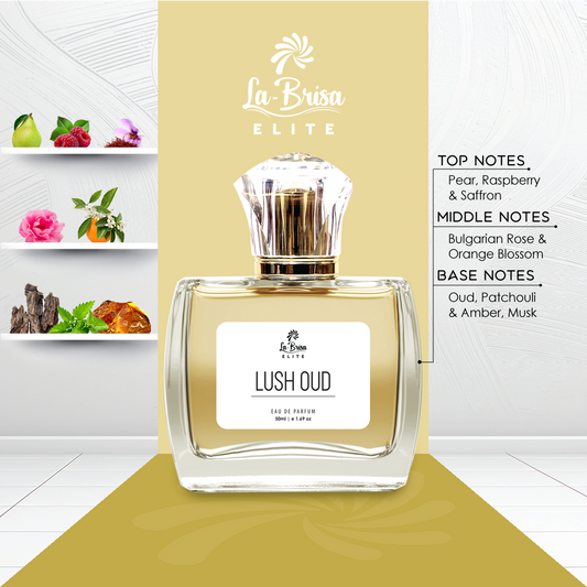 La Brisa (Elite) Lush Oud | Long Lasting Unisex Perfume | Pear, Raspberry, Saffron, Rose, Oud & Patchouli Notes | Oriental Oud Scent | Best For Gifting Purpose | Eau De Parfum - 50ml |