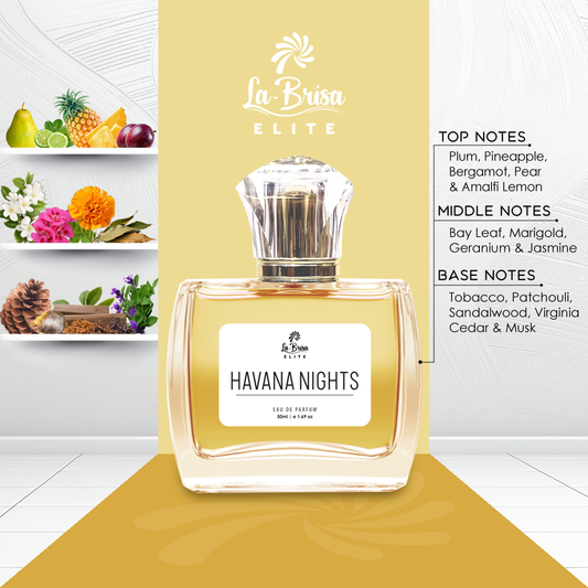 La Brisa (Elite) - Havana Nights | Long Lasting Perfume For Men | Plum, Pineapple, Marigold, Jasmine, Musky & Spicy Notes | Best For Outing, Parties & Date Nights | Ideal For Every Special Moments | Eau De Parfum - 50ml |