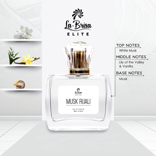 La-Brisa (Elite) Musk Rijali | Long Lasting Unisex Perfume | Vanilla, Lily of the Valley & White Musky Notes | Perfect Gifting Option For Both | Eau De Parfum - 50ml |