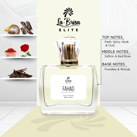 La-Brisa (Elite) Fahad | Unisex Long Lasting Perfume | Fresh, Spicy, Musky & Oud Notes | Scent of Premium Arabian Aromas | Best Ever Scent For Outings, Date Nights & Any Special Occasions | Eau De Parfum - 50ml |