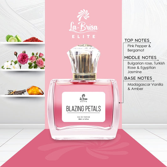 La Brisa (Elite) - Blazing Petals | Long Lasting Unisex Perfume | Pink Pepper, Bergamot, Rose, Jasmine & Amber Notes | A sophisticated Fragrance Which Suits Your Personality | Best For Date Nights, Romantic Occasions | Eau De Parfum - 50ml |