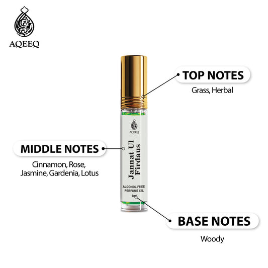 Aqeeq Jannat ul Firdaus Unisex Attar Roll On | Long Lasting Premium Quality Arabian Attar For Men & Women | 6ml