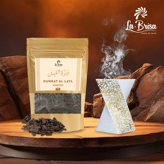 La Brisa Durrat Al Layl Bakhoor Oud Muattar | Fresh Wood Oud Bakhoor Incense | Oud Wood Chips | 50gms