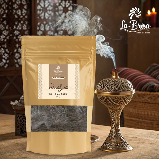 La Brisa Bahr Al Safa Bakhoor Oud Muattar | Fresh Floral Wood Arabian Bakhoor Incense | Oud Wood Chips | 50gms