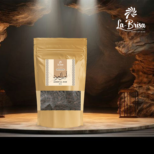 La Brisa Ameer Al Oud Bakhoor Oud Muattar | Sweet Floral Woody | Arabic Oud Wood Chips | 50gms